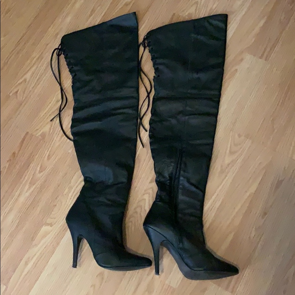 Pleaser Leather Fetish Thigh High Boots
